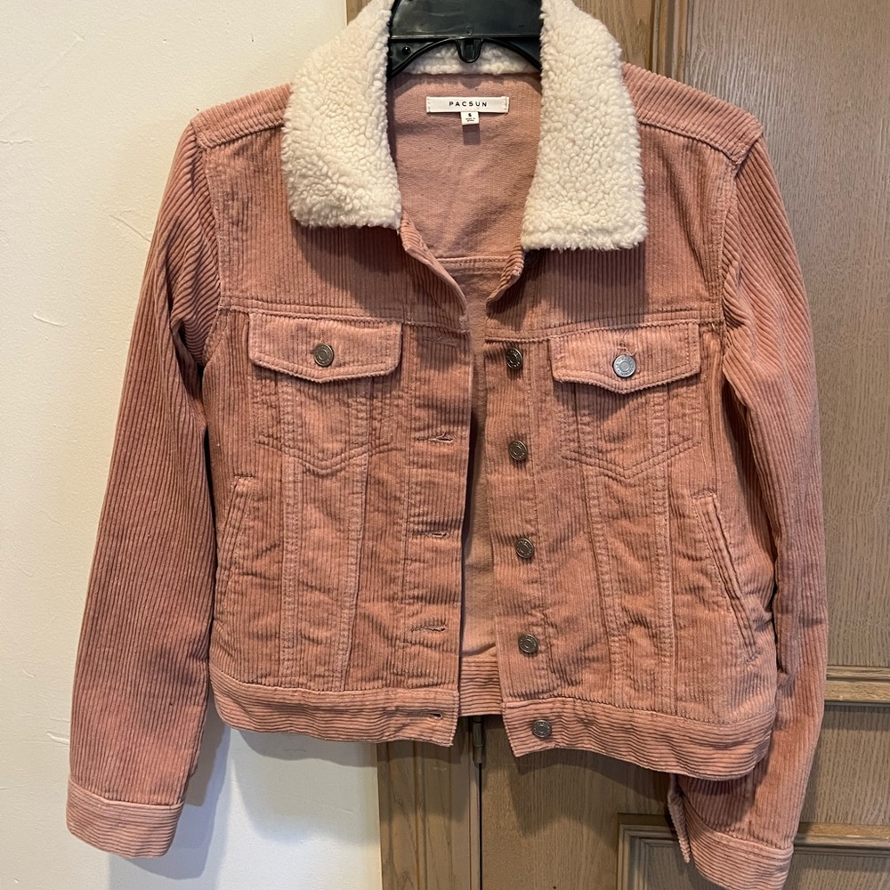 PacSun pink corduroy cropped jacket/Jean jacket